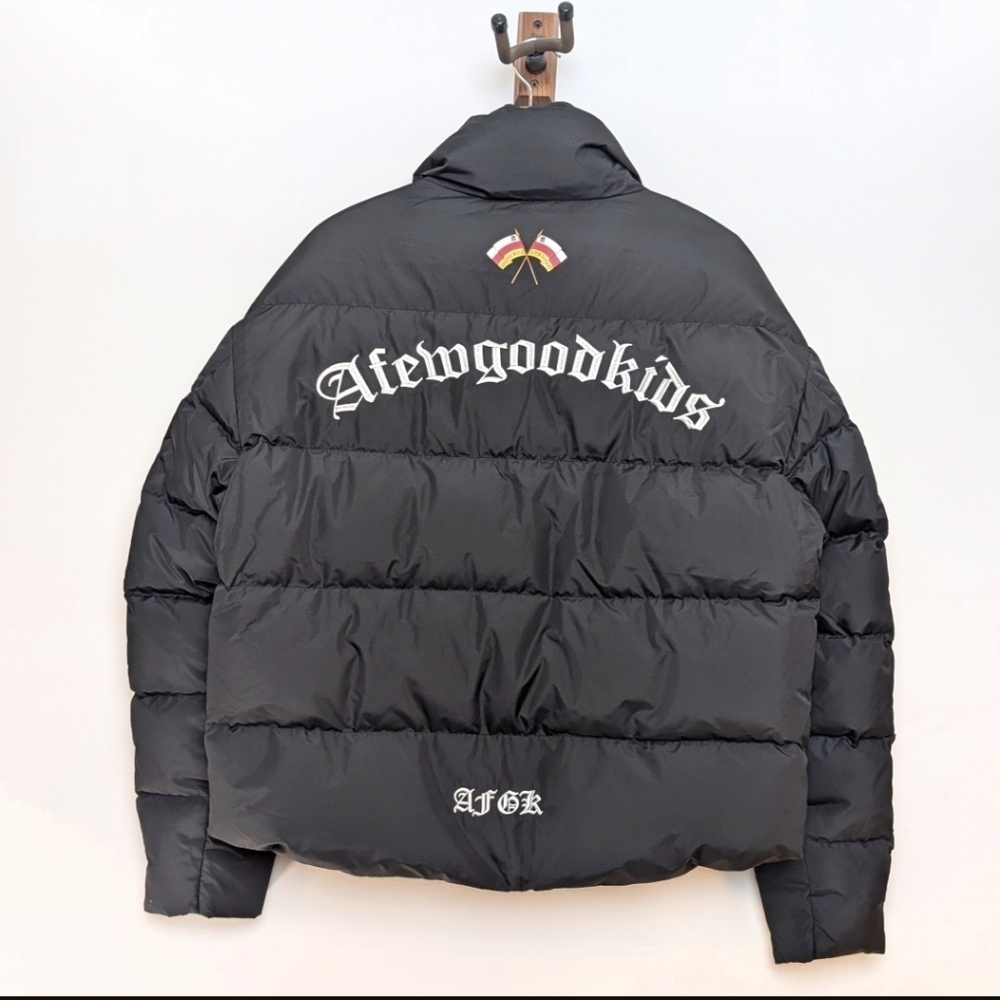 A Few Good Kids AFGK Logo Puffer Jacket Black M Streetwear Hip Hop Authentic - Picture 2 of 10